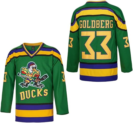 D-5 Men Mighty Ducks #96 Conway #99 Banks Ice Hockey Jersey