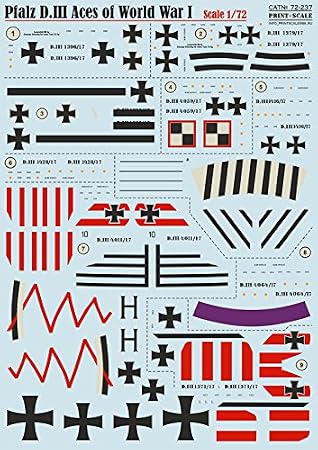 Decal for Airplane Pfalz D.III, ACES of World WAR I 1/72 PRINT SCALE 72-237