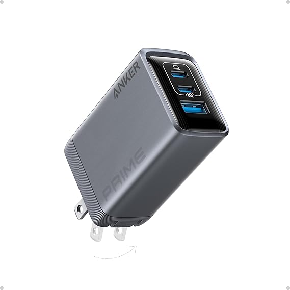 Anker Prime 100W 3-Port GaN USB C Charger Block, Fast Foldable Wall Charger | Fast Charging Wall Charger, Foldable and Compact for MacBook, iPad, iPhone 17 Series, Galaxy S24/S23, and More