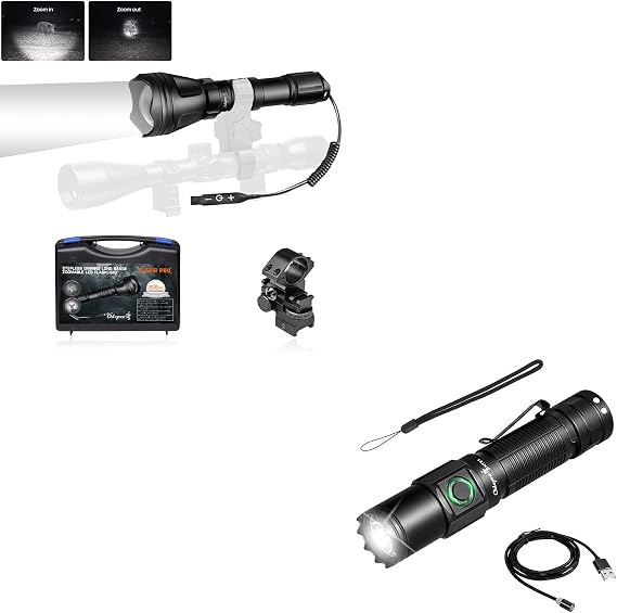 KL52IR-Pro 850nm IR Illuminator Flashlight NT21 1200 Lumen Small Bright Rechargeable Flashlight Bundle