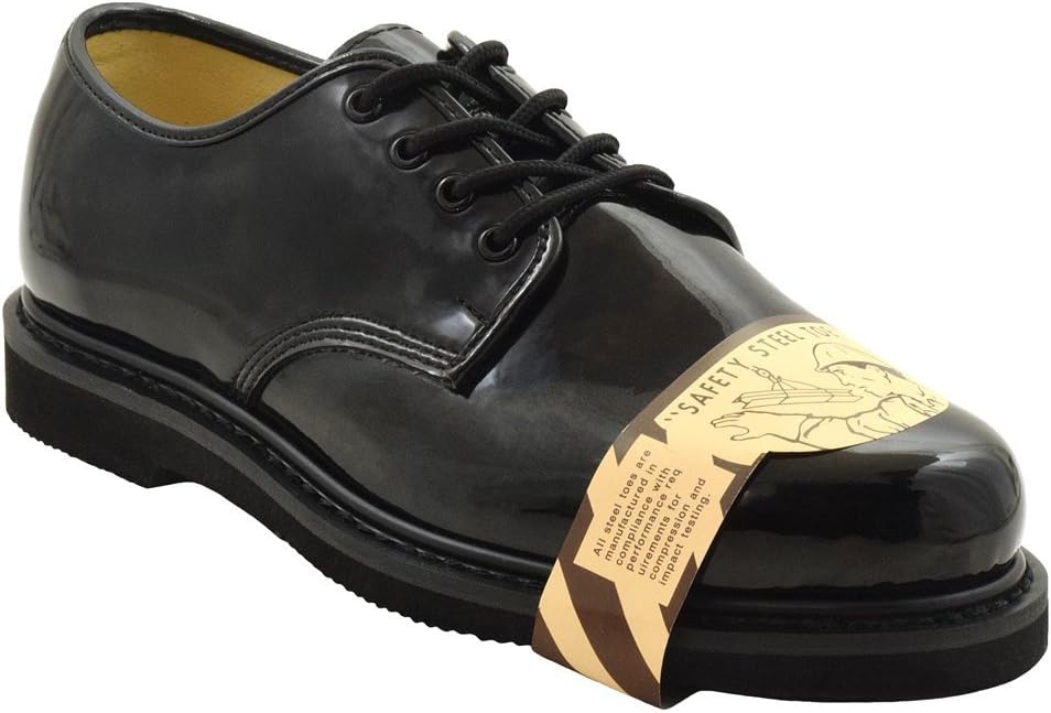 Golden Fox Safety Toe High Gloss Oxford Mens Boot, 100% Leather