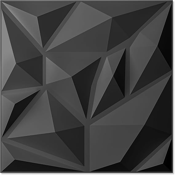 Art3d 20 Pack Decorative Accent 3D Wall Panels, 19 Sq.Feet PVC Interior Wall Decor for Home and Office, Living Room, Bedroom, Kitchen, 11.8"x11.8", Black