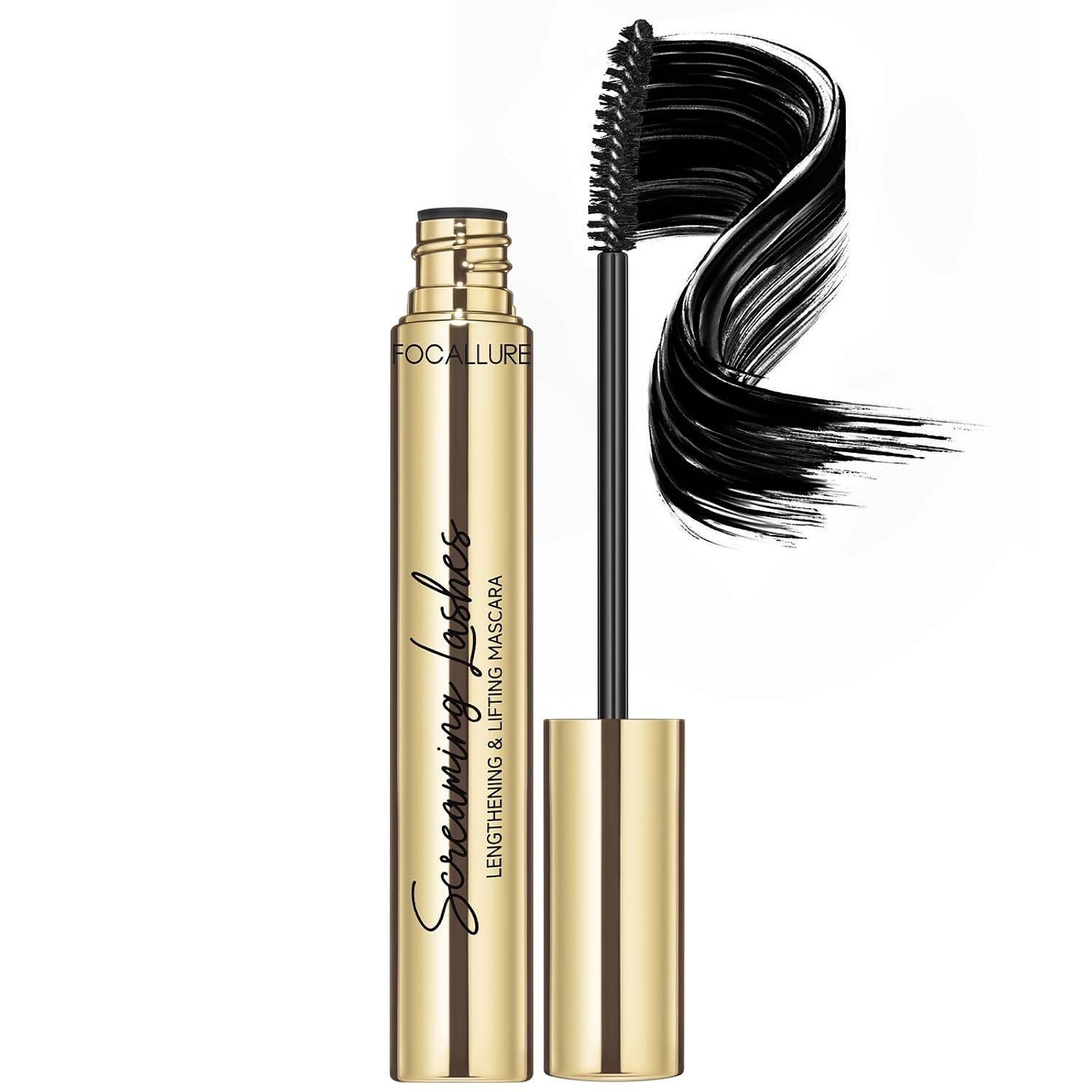 FOCALLURE Tubing Mascara,Waterproof & Smudge Proof,Lengthening,Lifting and Volumizing for a Full Fan Effect,Long Lasting,No Flaking,No Smudging,No Clumping for All Day Wear,Black