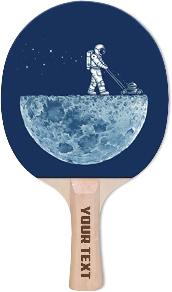 Custom Ping Pong Paddle Add Your Text on Handle Choose from 4 Unique Space Designs Fun Gift for Rec Rooms, Birthdays, or Game Nights Durable Wood & Quality Rubber