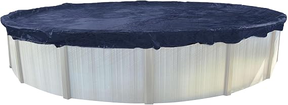 Swimline 18 Foot Round Heavy Duty Laminated Polyethylene Winter Protection Pool Cover For Above Ground Outdoor Swimming Pools, Blue