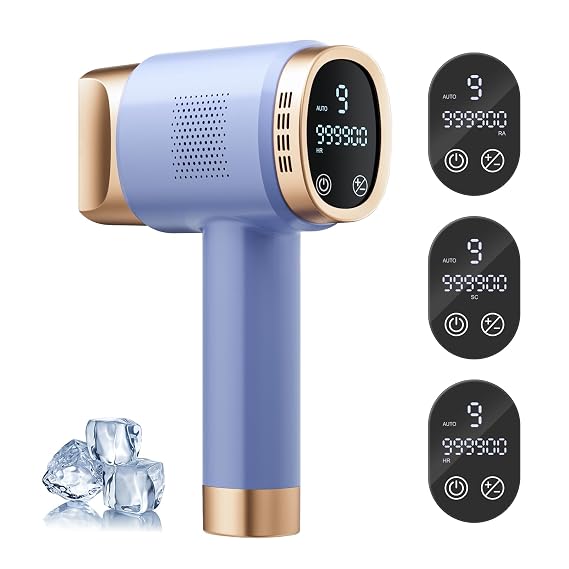 IPL Laser Hair Removal for Women and Men, Sapphire Ice-Cooling Painless, Long-Lasting Result, at Home Hair Removal Device for Legs, Face