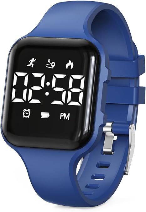 Kids LED Digital Watch, with Pedometer Step Counter, Waterproof, Sport Wristwatch, Calendar, Alarm Clock for Children Boys Girls Teens