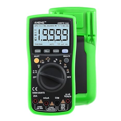 AN870 Digital Multimeter 19999 Counts Profissional Transistor Electrical Tester 600v Multi Volt Esr Meter Lead Set