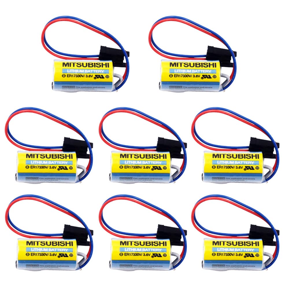 8PCS MR-BAT ER17330V3.6V 1700mAh PLC Battery with Plug for FANUC CNC System