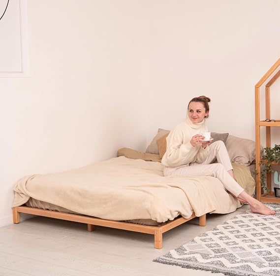 Wooden Bed Frame Queen Size - Wooden Frame Full - King Platform Bed - Japanese Platform Bed - Queen Size Wood - Tatami Loft Bed Full Size - Twin Bed - Zen Low Profile Bed