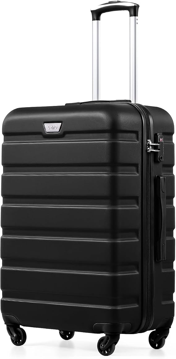 COOLIFE 24 Inch Medium Suitcase for Holiday Travel, ABS+PC, Lightweight