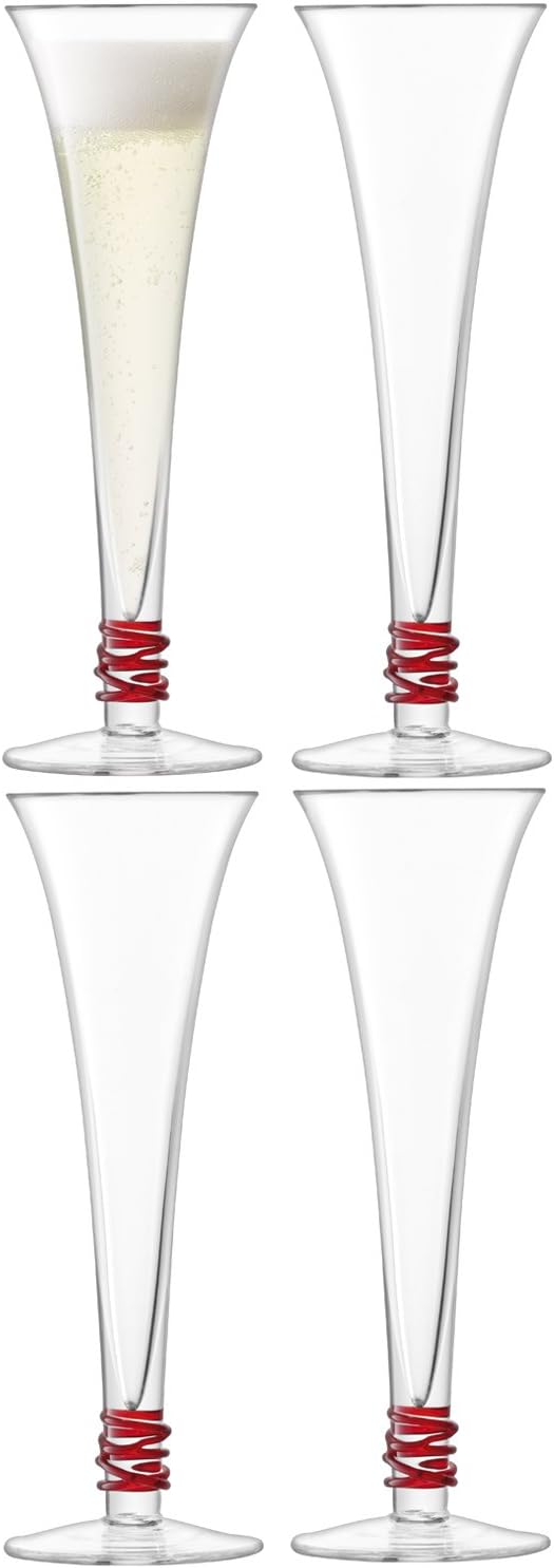 LSAエルエスエー シャンパンフルート クリア 140ml PROSECCO G1334-05-550 4個セット
