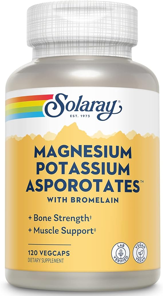 SOLARAY Magnesium Potassium with Bromelain, 120 VegCaps