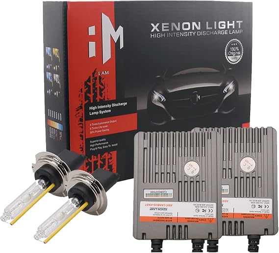 Wattstar H7 HID Headlight Bulbs,42W 5500 LM Bright White HID H7 Xenon Headlights Conversion Kit with Super Canbus,DC 12V,6000k Car light Restoration