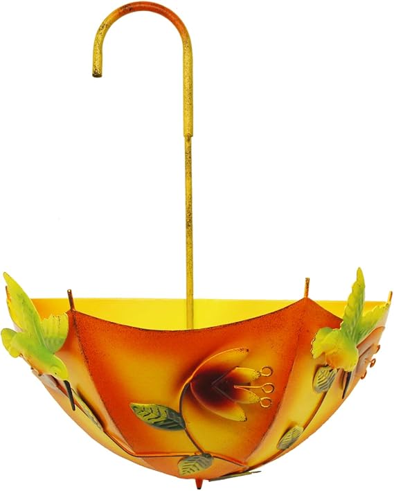 Farmhouse Metal Hanging Planter with Drainage Holes for Herbs or Flowers Indoor Outdoor Use by 12''x15''
