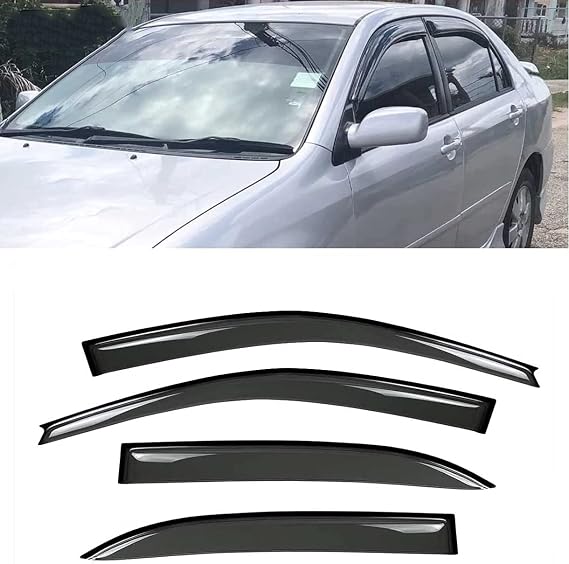 Window Visors Rain Guards fit 2003-2008 Toyota Corolla Sedan 94620