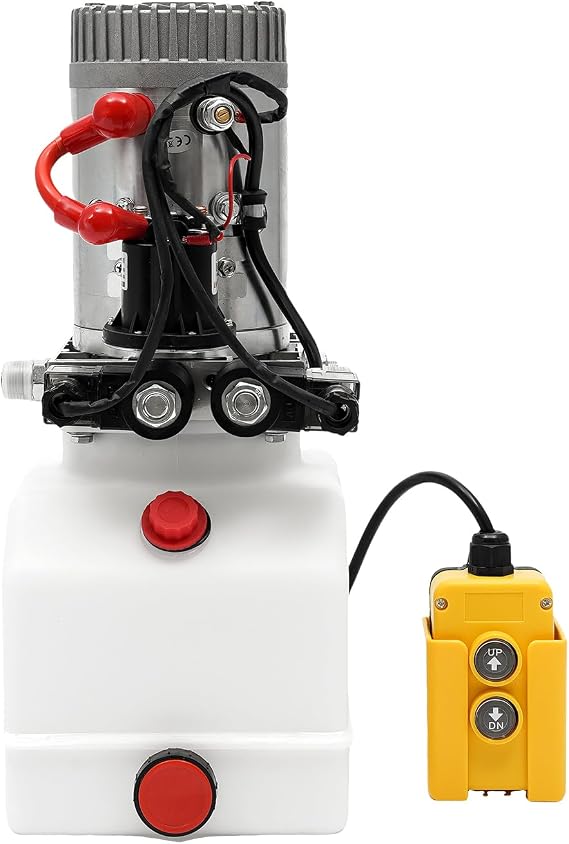 Hydraulic Pump,12V Hydraulic Power Unit, 3KW 2850RPM Double Acting Hydraulic Pump for Dump Trailer Car, 4.5M Remote Control Wire, 4L Oil Reservoir