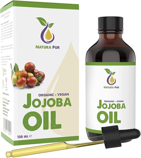 Jojoba Oil 120ml - 100% organic, cold pressed, vegan - anti-aging, anti-wrinkle serum for face, body, skin, hands, nails - pure natural carrier oil