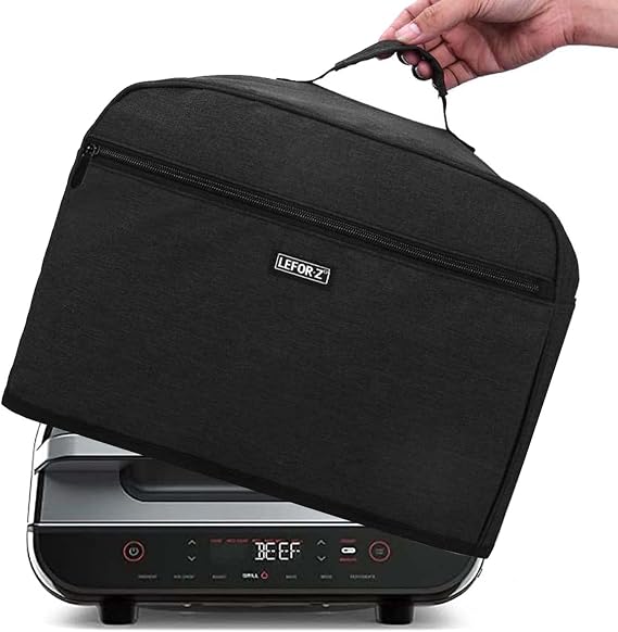 LEFORZ Dust Cover Compatible with Ninja FG551/DG551 Foodi Smart XL Grill and Accessories,Water Resistant Air Fryer Cover with 6 Storage Pockets,Black