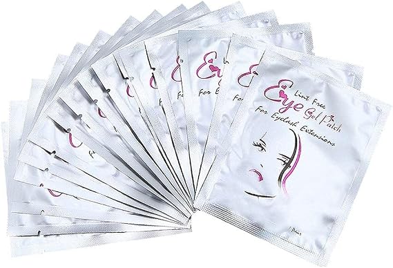 50 Pairs Eye Gel Pads, Lint Free Eyelash Patches, Under Eye Gel Pads for Pro Salon and Individual Eyelash Extension