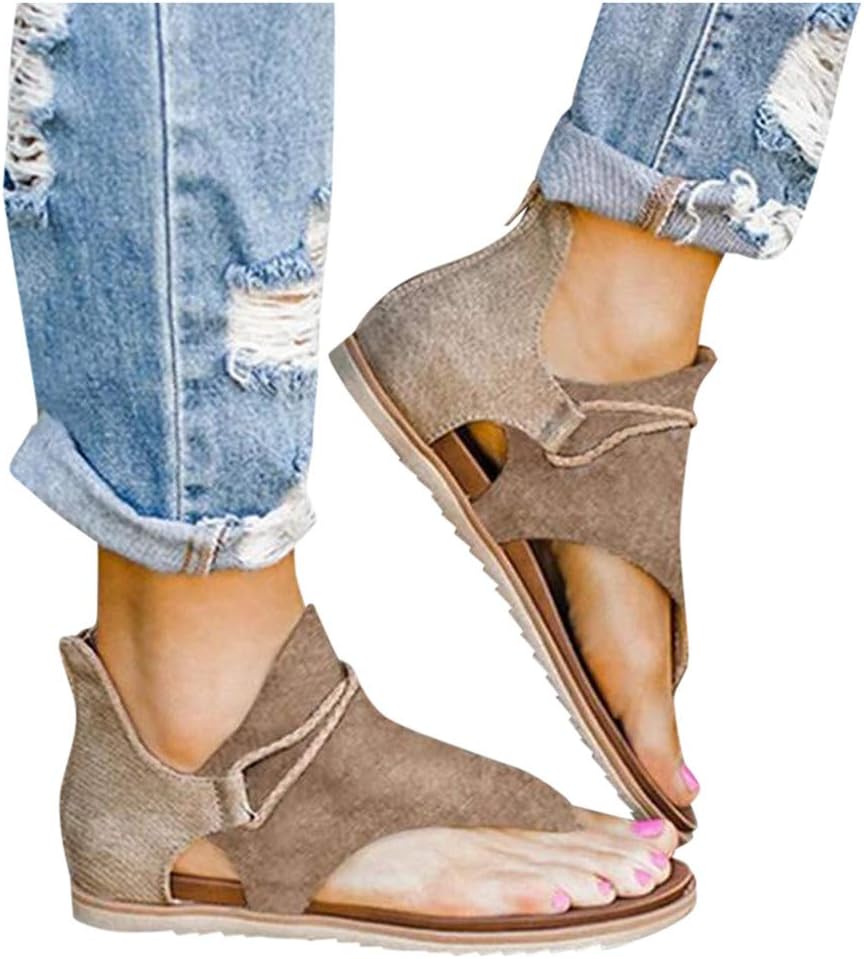 Sandals for Women Thong,Womens Bohemia Bling Rhinestone Pearl Flat Sandals Flat Gladiator Sandals Open Toe Dress Shoes