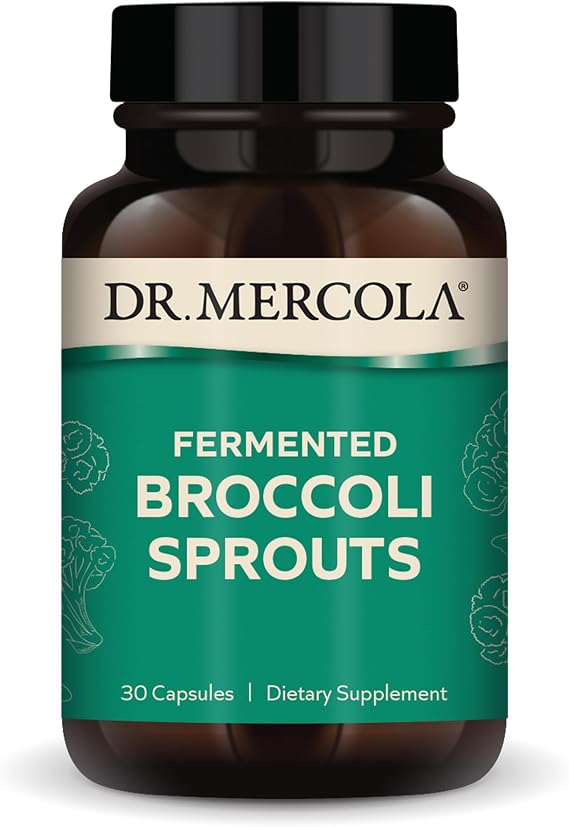 Dr. Mercola Organic Fermented Broccoli Sprouts, 30 Capsules (30 Servings) | Provides Super Antioxidants, Supports Detoxification Processes, Organic Whole Broccoli, Non-GMO, Gluten-Free, and Soy-Free