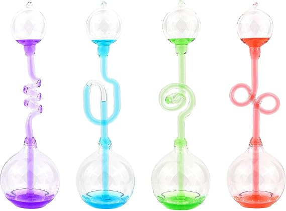 Hand Boiler,Glass Hand Boilers Toy, Science Energy Transfer, Children Science Experiment, Thermometer Spiral Glass Energy Museum Toy Gifts (4 Pcs)