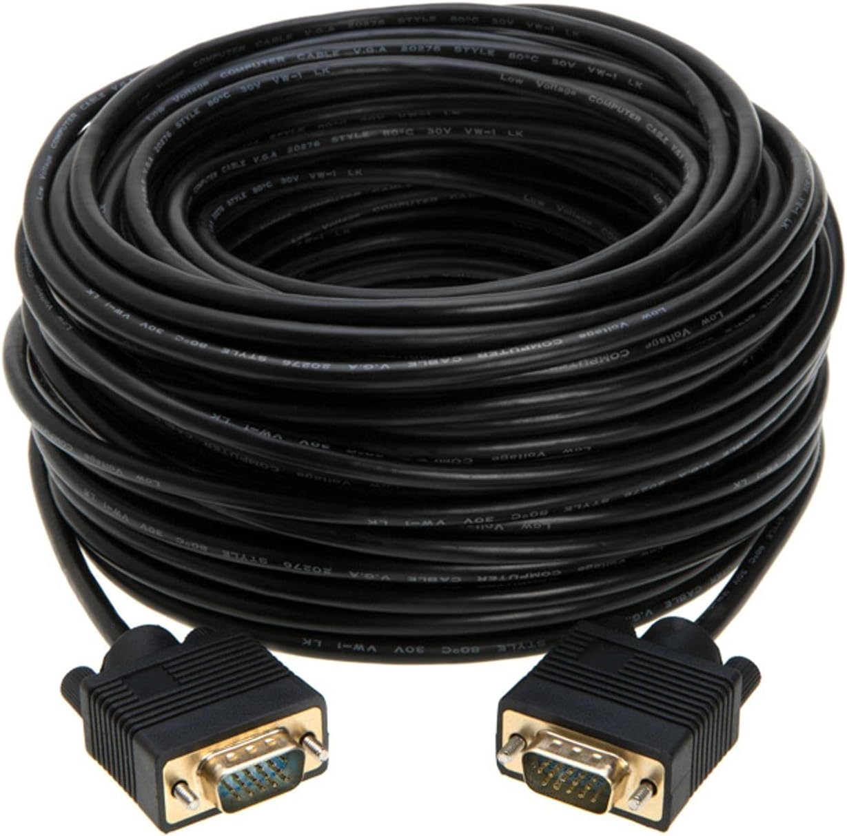 Cables Direct Online 50FT SVGA Monitor Cable - Male to Male VGA to VGA 1080P for PC, Projector, Laptop, TV