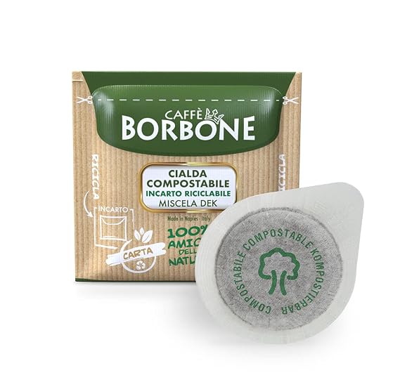 Caffe Borbone Espresso Pods, Miscela DEK, Decaf, Dark Roast ESE Pods - 50 Count