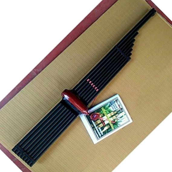 Kan 8 Premium Thai Khaen Bamboo Khen Double Silver Free-Reed Traditional Folk Isan Lao Mouth Organ Musical Instrument Professional Level Am Keys Black
