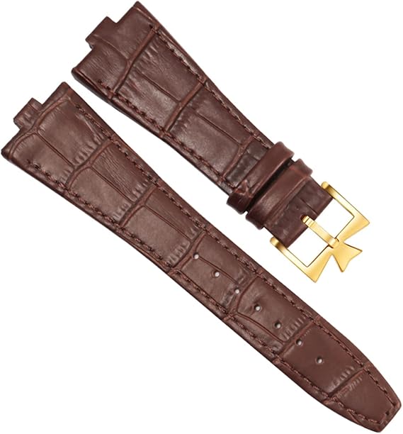 Genuine Leather Watchband for Vacheron Constantin Overseas Series 4500V 5500V P47040 Stainless Steel Buckle Men Watch Strap 25 * 8mm (Color : 25-12mm, Size : 25mm-8mm)