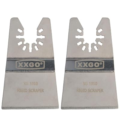 XXGO 2 Pcs Universal 2 Rigid Oscillating Tool Scraper Blades Compatible with Bosch Chicago Craftsman Dewalt Dremel Fein Harbor Freight Makita Milwaukee Porter Cable Ridgid Ryobi Rockwell XG1002