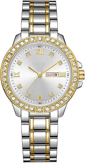 ADSBIAOYE Womens Watch Luxury Diamond Dress Analog Quartz Watch Stainless Steel Waterproof Date Business Casual Wrist Watch