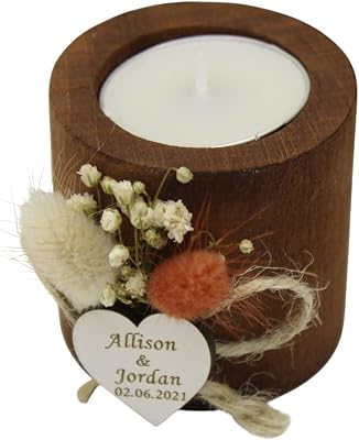 Personalized Cylinder Candle Holders,Wooden Tealights,Candle For Home, Party Decor, Tealights and Candleholders,Wedding Favors, Bridal Shower Candles, Gifts For Guests, Candleholders For Guests