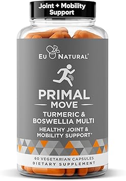 Primal Joint & Mobility Support - Advanced Joint Support Supplement for Women and Men - Turmeric, Boswellia, Ginger and Boron for Whole-Body Flexibility, Joint Health & Comfort - 60 Veg Soft Capsules