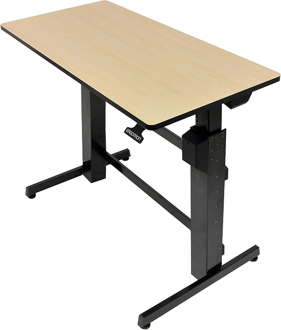 Ergotron WorkFit-D Standing Desk, Height Adjustable Sit Stand Ergonomic Desk Birch
