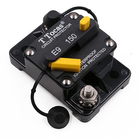 Heavy Duty Push-to-Reset 150A Circuit Breaker 12V-48V, UL, Waterproof, Resettable DC Thermal Breaker 150 Amp for Car, Truck, Caravan, Boat, Yacht, Marine, Solar, Campervan