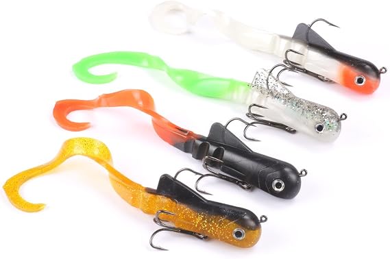 MIZUGIWA 8"/12" Pike Musky Dawg Soft Plastic Swimbait - Pre-Rigged Treble Hooks for Northern Pike & Musky Fishing,Freshwater Lure for Trolling in Deep Lakes and Casting in Weedy Rivers