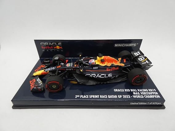 Minichamps Red Bull Racing RB19 Max Verstappen 2nd Place Qatar GP 2023 World Champion