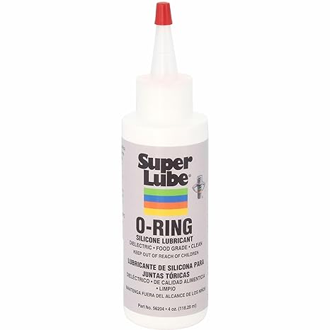Super Lube O-Ring Silicone Lubricant - Waterproof Silicone & Rubber Seal Grease - Heat Stable Lubricant & Oxidation Protection - Food Grade H1 Grease - Clear - Bottle - 4 oz 56204