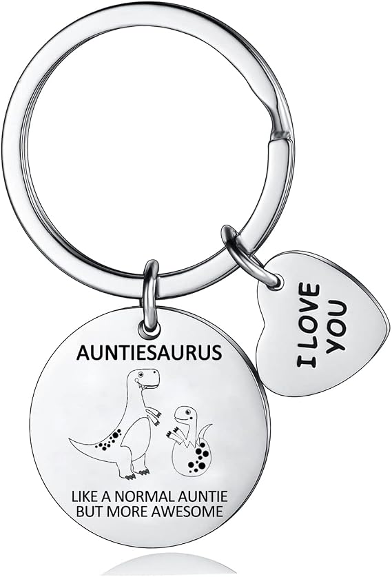 Yeeqin Aunt Gifts from Niece Nephew - Auntsaurus Keychain Funny Personalized Birthday Gift