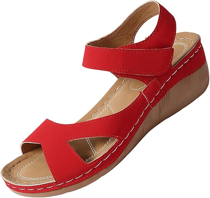 Summer Wedge Sandals For Women 2026 Comfortable Arch Support Platform Sandal With Ankle Strap Dressy Casual Beach Shoe