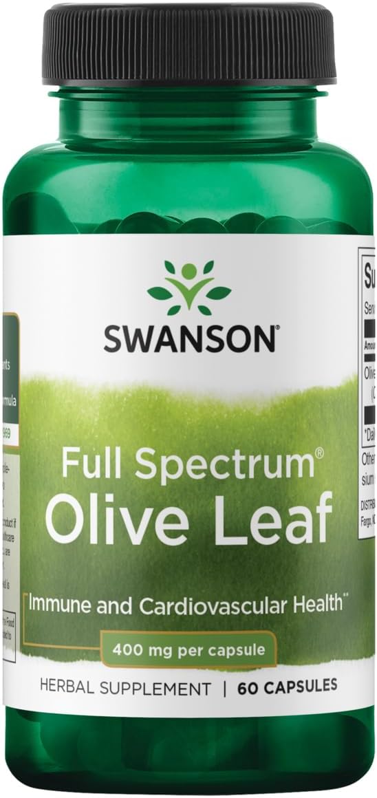 Swanson Full Spectrum Olive Leaf 400 mg, 60 Capsules