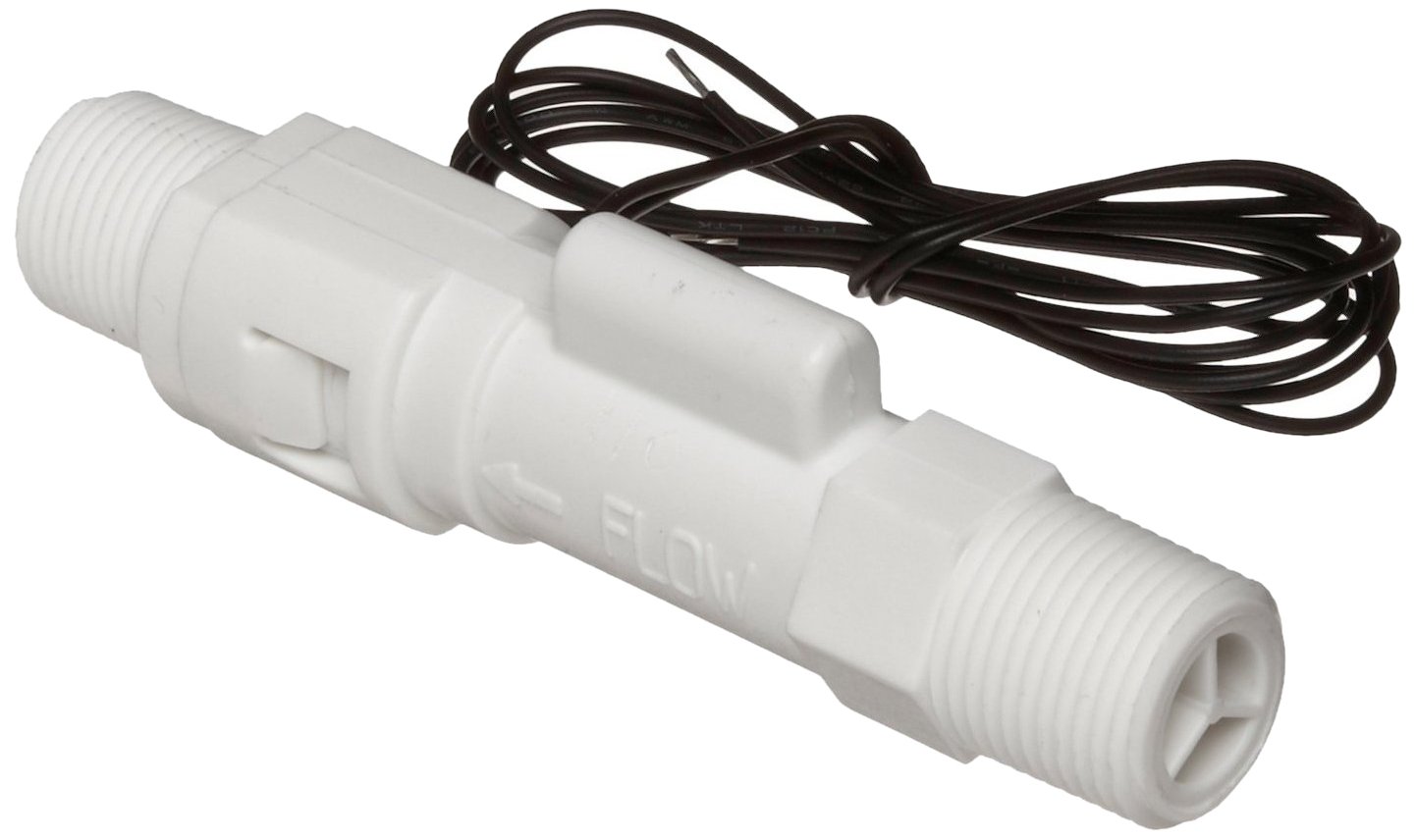 FS-380P Series Polypropylene Flow Switch, Inline, Piston Type, 0.08 gpm Flow Setting, 3/8" NPT Male