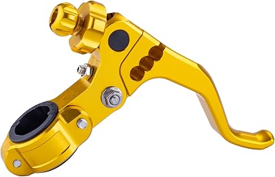 PRO CAKEN 78 22mm Universal Motorcycle CNC Short Stunt Clutch Lever Aluminum Alloy Clutch Handlebar Compatible with Most Motorcycles Dirt Bike-Gold