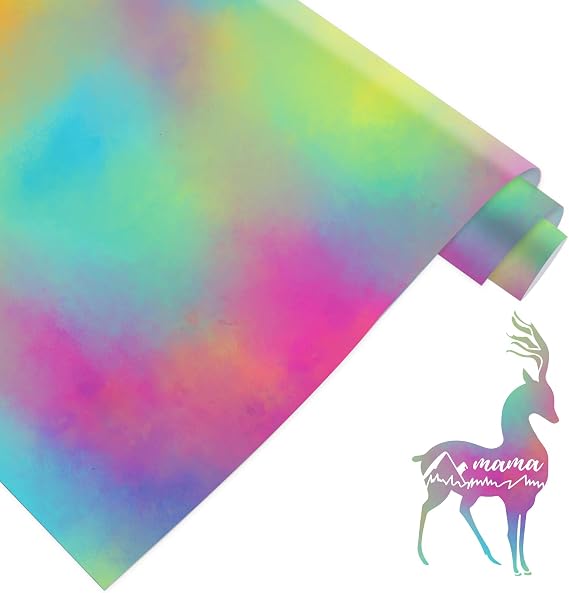 HTVRONT Tie Dye HTV Heat Transfer Vinyl Rolls - 12" x 8ft Watercolor HTV