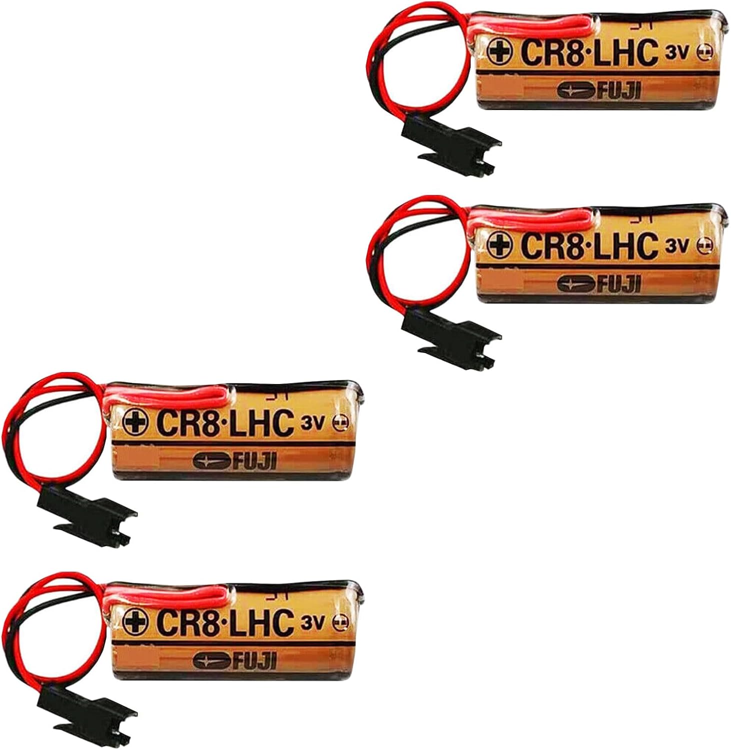 4 Pack CR8. LHC 3V 2600mAh Non-Rechargeable Lithium Battery Replacement for Fuji FDK CR8.LHC 17450 Battery with Black Plug