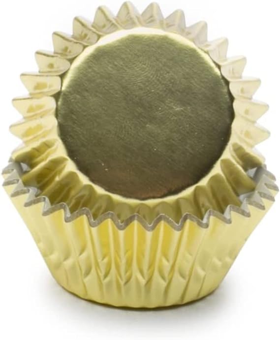 Fox Run Gold Foil Muffin and Cupcake Liners, Set of 48, Mini Size Wrappers