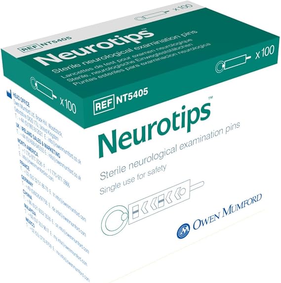 Neurotips Peripheral Neuropathy Examination Pins, White & Red, 100 Count