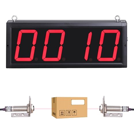 Digital LED Counter Count Up to 9999 Laser Sensor 4in Digits Display Counter People Visitor Counter 110-240V